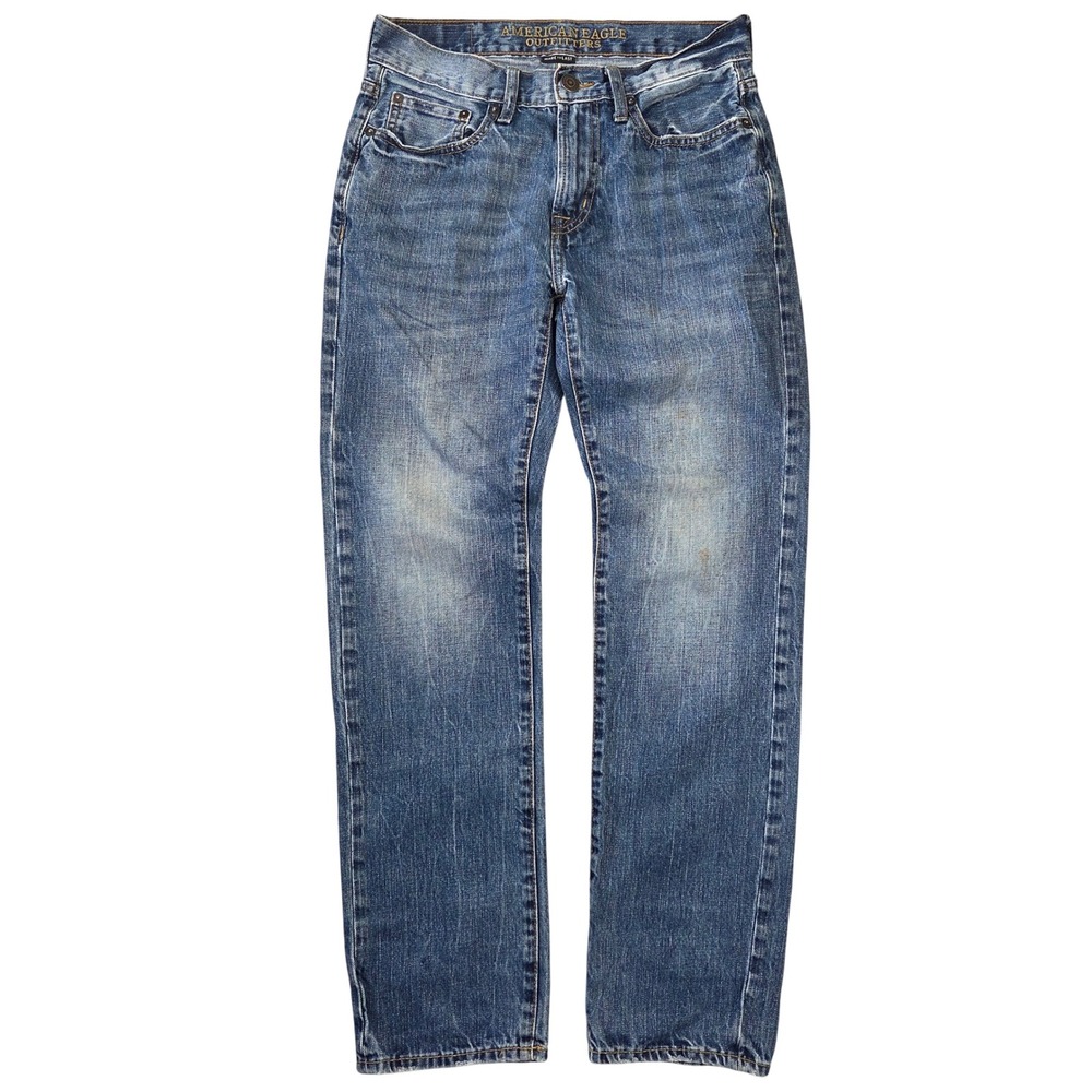 American Eagle Outfitters Mens Slim Straight Jeans Blue Medium Wash 28x32 Cotton